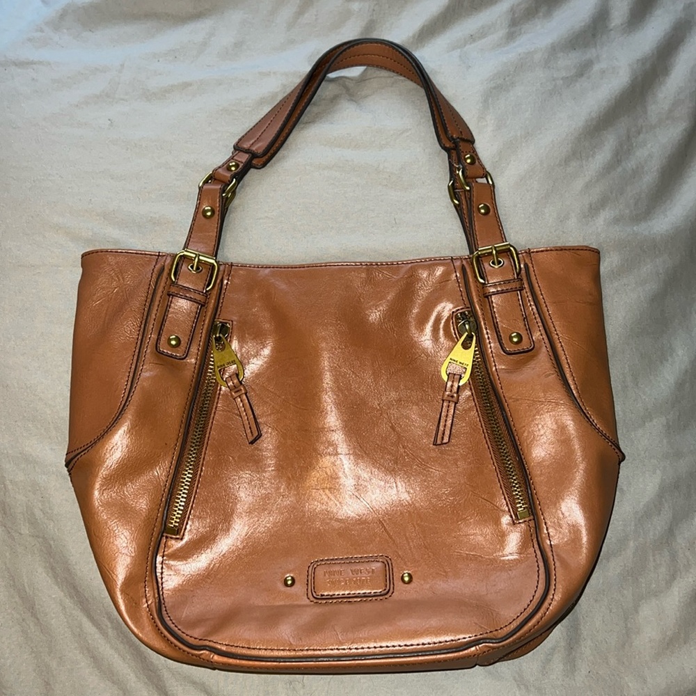Nine West Saddle Brown Leather Purse